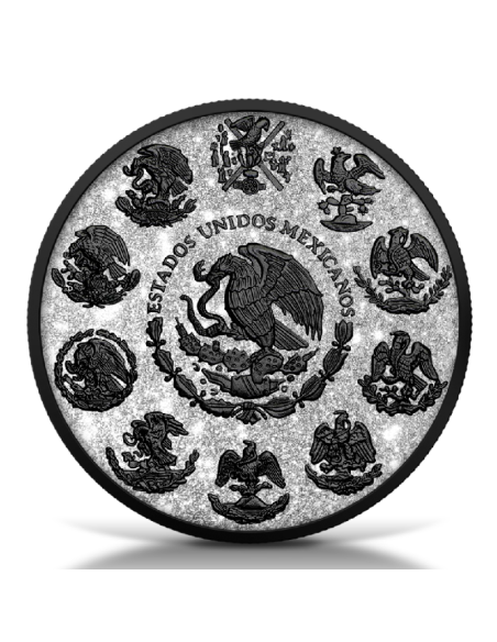 LIBERTAD Poussière de diamant et platine noir Pièce d'argent 1 Oz Mexique 2023 - Coins & More - Mexique