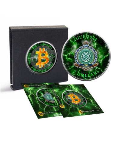 BITCOIN ENERGY III 1 Oz Silbermünze 2$ Niue 2024 - Coins & More - Niue