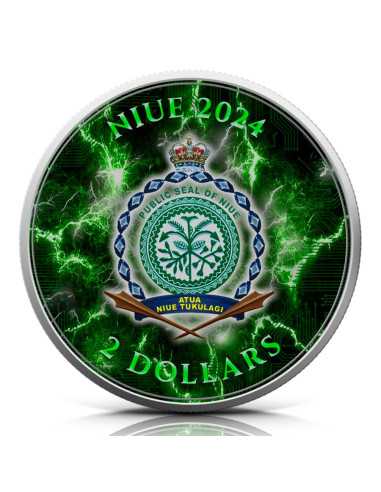 BITCOIN ENERGY III 1 Oz Silver Coin 2$ Niue 2024 - Coins & More - Niue