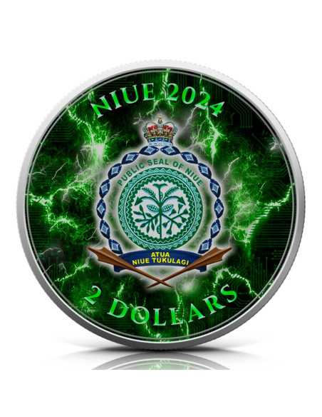 BITCOIN ENERGY III 1 Oz Silver Coin 2$ Niue 2024 - Coins & More - Niue