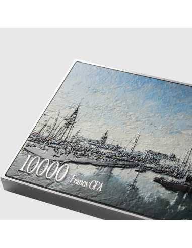 IMPRESSION SUNRISE 1872 By Claude Monet Colored 2.5 Oz Silver & 120g Copper Coin 10000 Francs Chad 2024 - Coins & More - Chad