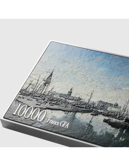 IMPRESIÓN SOL NACIENTE 1872 por Claude Monet Coloreada 2.5 Oz Plata y 120g Cobre Moneda 10000 Francos Chad 2024 - Coins & Mor...