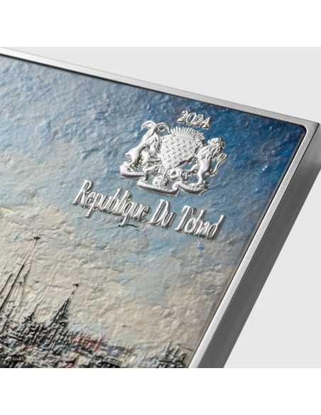 IMPRESIÓN SOL NACIENTE 1872 por Claude Monet Coloreada 2.5 Oz Plata y 120g Cobre Moneda 10000 Francos Chad 2024 - Coins & Mor...