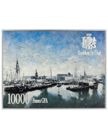 IMPRESIÓN SOL NACIENTE 1872 por Claude Monet Coloreada 2.5 Oz Plata y 120g Cobre Moneda 10000 Francos Chad 2024 - Coins & Mor...