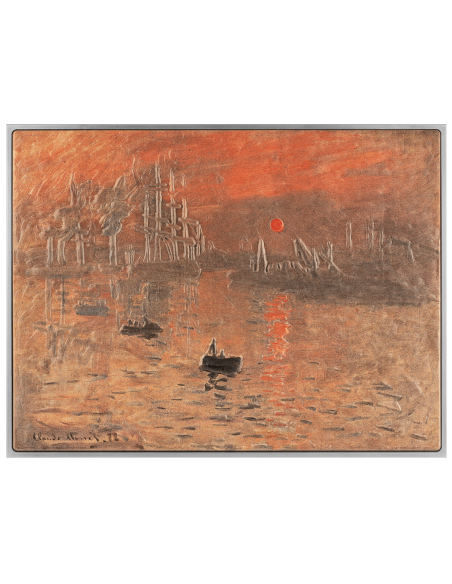 IMPRESSION SONNENAUFGANG 1872 von Claude Monet Farbige 2,5 Oz Silber & 120g Kupfermünze 10000 Francs Tschad 2024 - Coins & Mo...