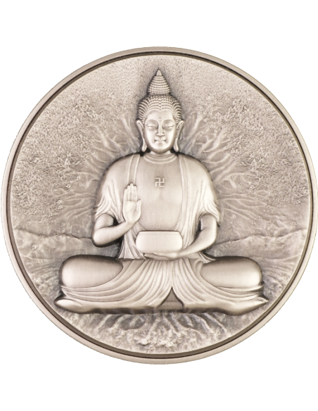 EL BUDDHA Versión Bi-Metal 2 Oz Plata y 330g Cobre Moneda 10000 Francos CFA Tchad 2024 - Coins & More - Chad