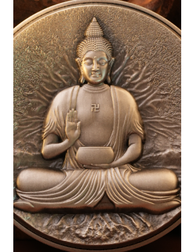 EL BUDDHA Versión Bi-Metal 2 Oz Plata y 330g Cobre Moneda 10000 Francos CFA Tchad 2024 - Coins & More - Chad