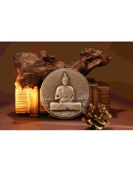 EL BUDDHA Versión Bi-Metal 2 Oz Plata y 330g Cobre Moneda 10000 Francos CFA Tchad 2024 - Coins & More - Chad