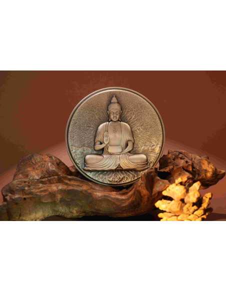 EL BUDDHA Versión Bi-Metal 2 Oz Plata y 330g Cobre Moneda 10000 Francos CFA Tchad 2024 - Coins & More - Chad