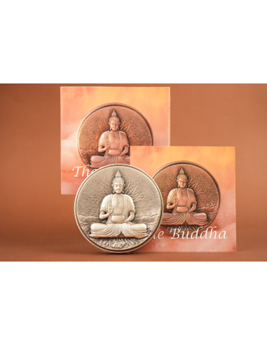 EL BUDDHA Versión Bi-Metal 2 Oz Plata y 330g Cobre Moneda 10000 Francos CFA Tchad 2024 - Coins & More - Chad