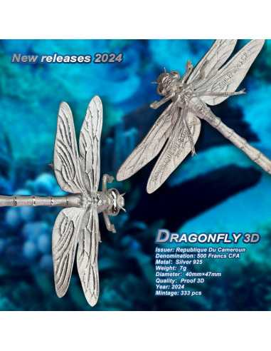 DRAGONFLY 3D Pièce en argent 500 Francs Cameroun 2025 - Coins & More - Cameroun