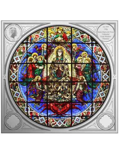 SANTA MARIA DE LA FLOR EN FLORENCIA Colección Rose Windows Moneda de Plata 15$ Islas Salomón 2022 - Coins & More - Islas Salomón