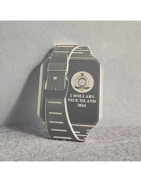 DATABANK WATCH TechStalgic Moneta d'argento da 2 Oz 2$ Niue 2024 - Coins & More - Niue