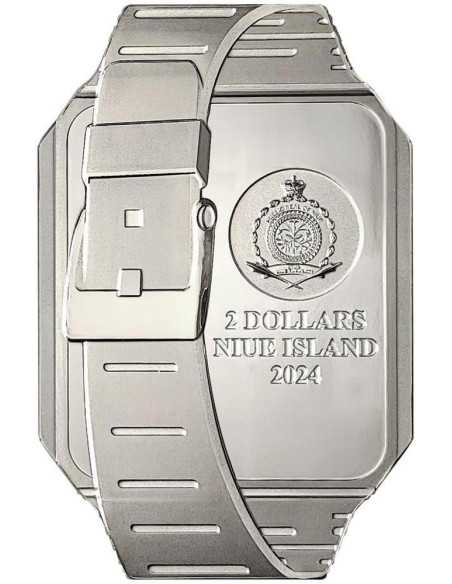 DATABANK WATCH TechStalgic 2 Oz Silbermünze 2$ Niue 2024 - Coins & More - Niue