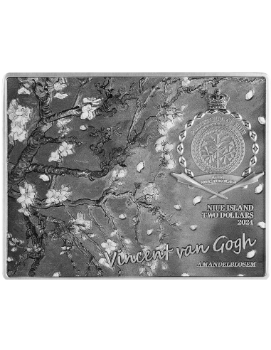 ALMOND BLOSSOM 1890 von Vincent van Gogh 1 Oz Silber & 14 Oz Kupfermünze 2$ Niue 2024 - Coins & More - Niue