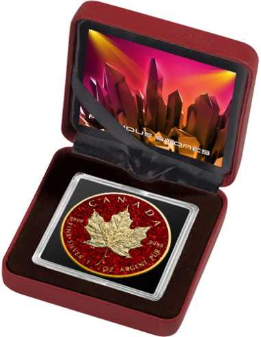 RUBINO FOGLIA DI MAPOLO Pietre preziose da 1 Oz Moneta d'Argento 5$ Canada 2024 - Coins & More - Canada