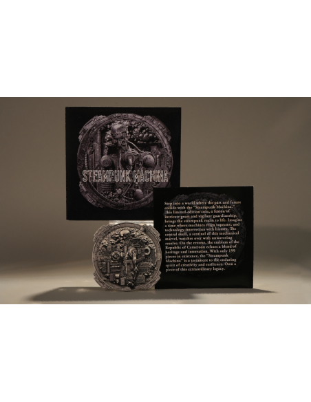 SKULL STEAMPUNK Steampunk Series 2 Oz Silver Coin 2000 Francs Cameroon 2025 - Coins & More - Cameroon
