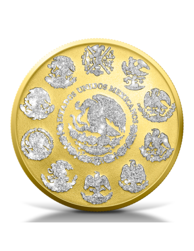 LIBERTAD Polvo de Diamante II Oro Dorado 1 Oz Moneda de Plata México 2023 - Coins & More - Mexico