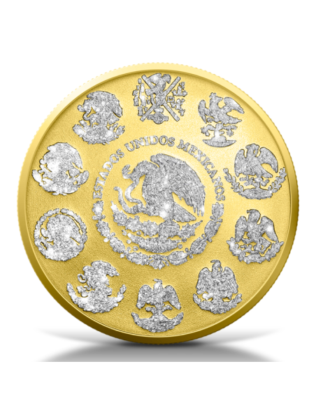 LIBERTAD Diamantstaub II Gold vergoldet 1 Oz Silbermünze Mexiko 2023 - Coins & More - Mexiko