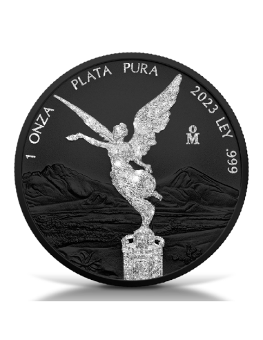 LIBERTAD Diamond Dust II Moneta d'argento nera di platino da 1 Oz Messico 2023 - Coins & More - Messico