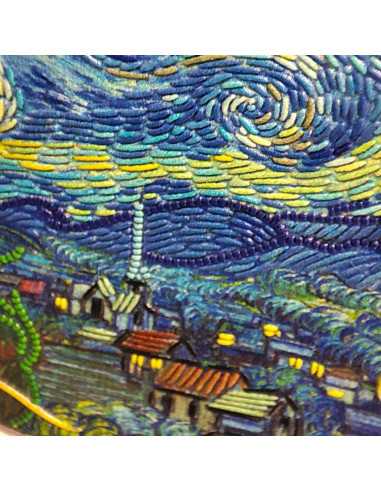STARRY NIGHT Fine Embroidery Art 3 Oz Silver Coin 20$ Palau 2024 - Coins & More - Palau