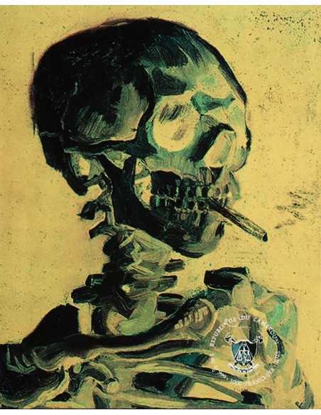 Calavera de un esqueleto con cigarrillo ardiendo Vincent Van Gogh Moneda de Plata de 1 Oz 1000 Francos Camerún 2025 - Coins &...