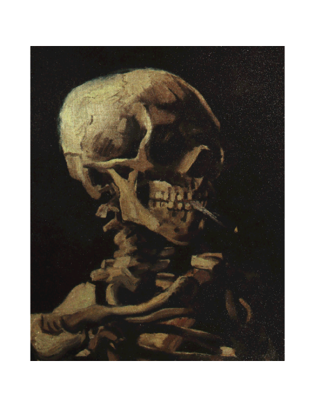 SKULL OF A SKELETON WITH BURNING CIGARETTE Vincent Van Gogh 1 Oz Silver Coin 1000 Francs Cameroon 2025 - Coins & More - Cameroon