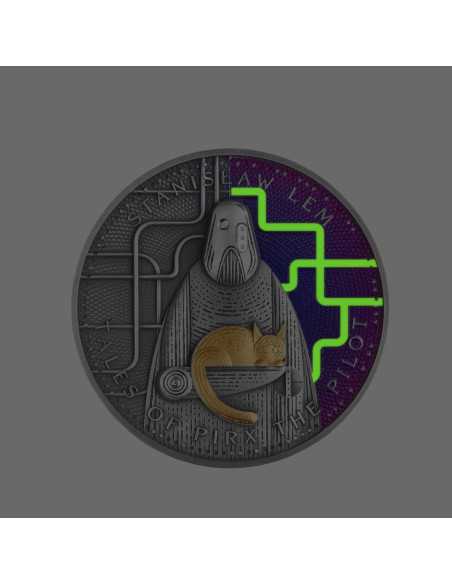 TALES OF PIRX THE PILOT Stanislaw Lem Maestro della fantascienza Moneta d'argento da 2 Oz 1000 Franchi Camerun 2024 - Coins &...