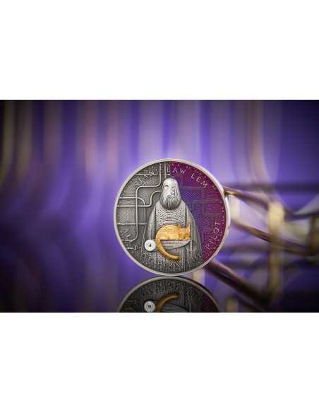 RELATOS DE PIRX EL PILOTO Stanislaw Lem Maestro de la Ciencia Ficción Moneda de Plata de 2 Oz 1000 Francos Camerún 2024 - Coi...