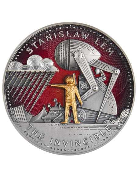THE INVINCIBLE Stanislaw Lem Maestro della Fantascienza Moneta d'Argento da 2 Oz 1000 Franchi Camerun 2024 - Coins & More - C...