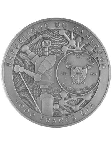 THE INVINCIBLE Stanislaw Lem Maestro della Fantascienza Moneta d'Argento da 2 Oz 1000 Franchi Camerun 2024 - Coins & More - C...