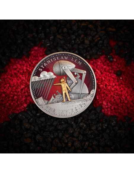 THE INVINCIBLE Stanislaw Lem Maestro della Fantascienza Moneta d'Argento da 2 Oz 1000 Franchi Camerun 2024 - Coins & More - C...