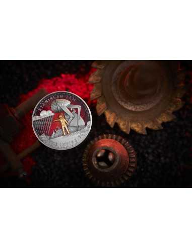 THE INVINCIBLE Stanislaw Lem Maestro della Fantascienza Moneta d'Argento da 2 Oz 1000 Franchi Camerun 2024 - Coins & More - C...