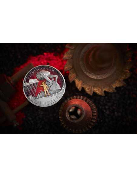 THE INVINCIBLE Stanislaw Lem Maestro della Fantascienza Moneta d'Argento da 2 Oz 1000 Franchi Camerun 2024 - Coins & More - C...