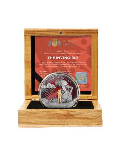 THE INVINCIBLE Stanislaw Lem Maestro della Fantascienza Moneta d'Argento da 2 Oz 1000 Franchi Camerun 2024 - Coins & More - C...