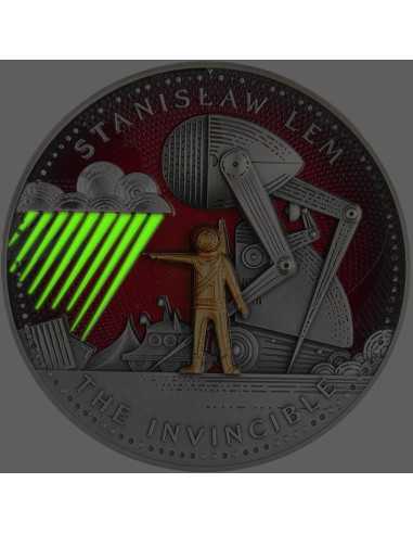 THE INVINCIBLE Stanislaw Lem Maestro della Fantascienza Moneta d'Argento da 2 Oz 1000 Franchi Camerun 2024 - Coins & More - C...