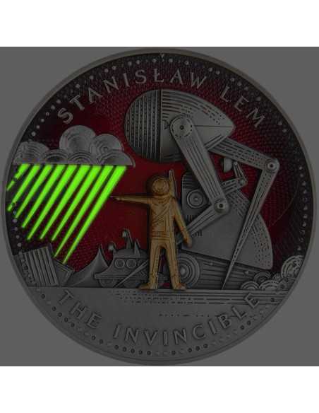 THE INVINCIBLE Stanislaw Lem Maestro della Fantascienza Moneta d'Argento da 2 Oz 1000 Franchi Camerun 2024 - Coins & More - C...