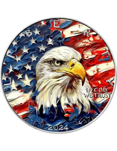 BALD EAGLE AmericArt 1 Oz Moneda de Plata 1$ USA 2024 - Coins & More - Usa