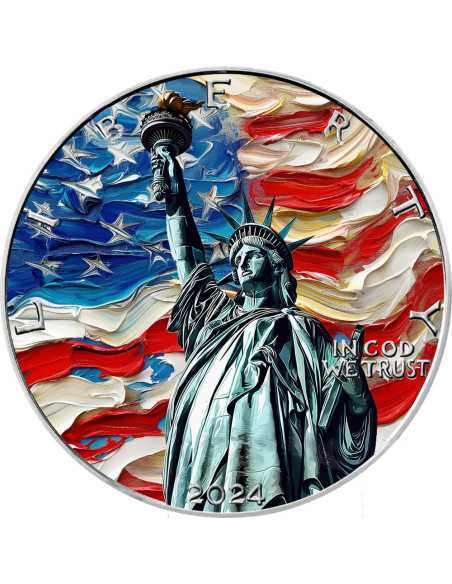 STATUE OF LIBERTY AmericArt 1 Oz Silver Coin 1$ USA 2024 - Coins & More - Usa