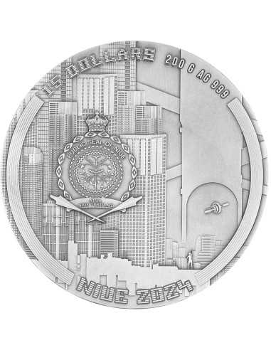 CYBERPUNK L'Universo Punk 200g Moneta d'Argento UV Fluorescente 15$ Niue 2024 - Coins & More - Niue