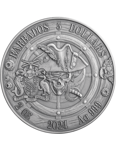 OXFORD Capitanes de Fortuna Moneda de Plata de 2 Oz 5$ Barbados 2024 - Coins & More - Barbados