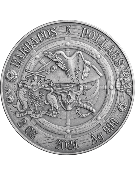 OXFORD Glückskapitäne 2 Oz Silbermünze 5$ Barbados 2024 - Coins & More - Barbados