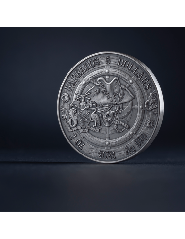 Moneta d'argento da 2 Oz OXFORD Capitani della Fortuna 5$ Barbados 2024 - Coins & More - Barbados