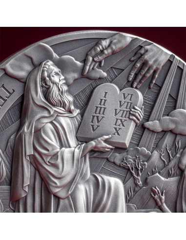 LES DIX COMMANDEMENTS DE MOSES Histoires de la Bible Pièce de monnaie en argent de 2 Oz 2000 Francs Cameroun 2024 - Coins & M...