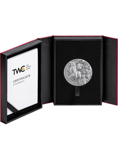 LES DIX COMMANDEMENTS DE MOSES Histoires de la Bible Pièce de monnaie en argent de 2 Oz 2000 Francs Cameroun 2024 - Coins & M...