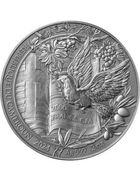 LES DIX COMMANDEMENTS DE MOSES Histoires de la Bible Pièce de monnaie en argent de 2 Oz 2000 Francs Cameroun 2024 - Coins & M...
