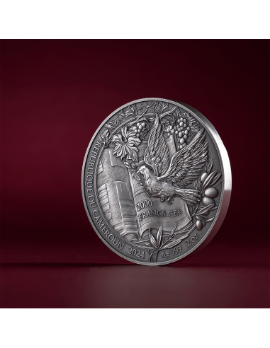 LES DIX COMMANDEMENTS DE MOSES Histoires de la Bible Pièce de monnaie en argent de 2 Oz 2000 Francs Cameroun 2024 - Coins & M...