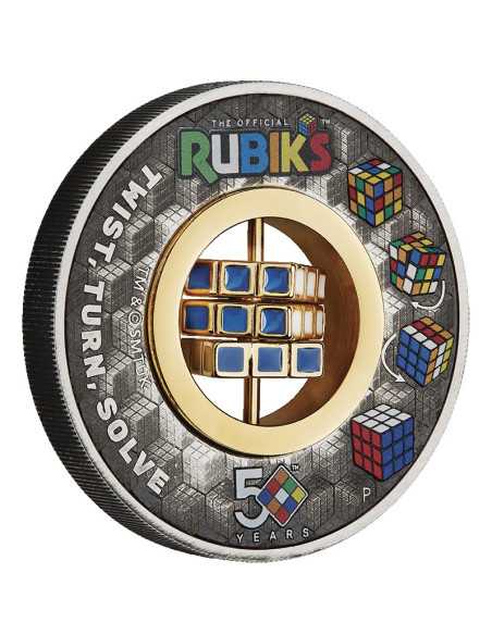 RUBIK'S CUBE 50. Jahrestag 2 Oz Silbermünze 2$ Tuvalu 2024 - Coins & More - Tuvalu