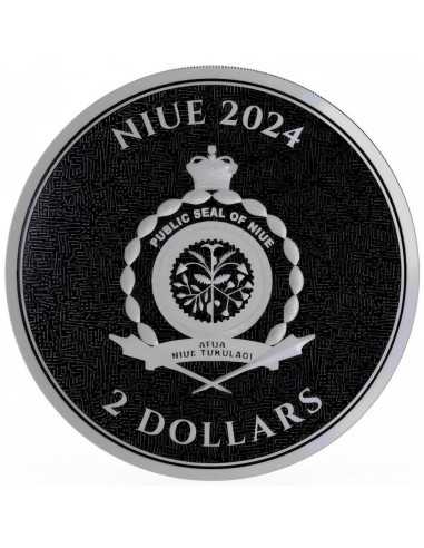 Moneta d'argento da 1 Oz di DIAMOND BITCOIN 2$ Niue 2024 - Coins & More - Niue