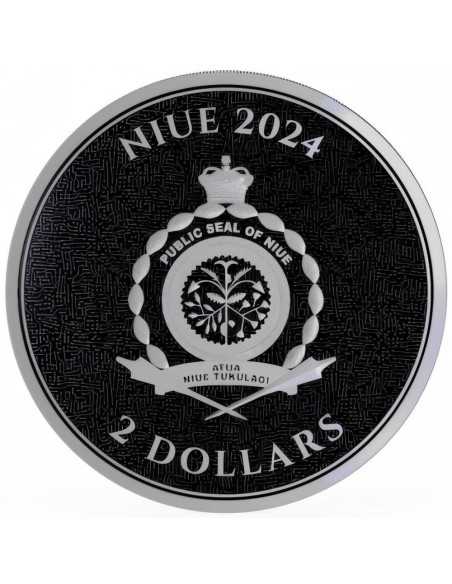 Moneta d'argento da 1 Oz di DIAMOND BITCOIN 2$ Niue 2024 - Coins & More - Niue